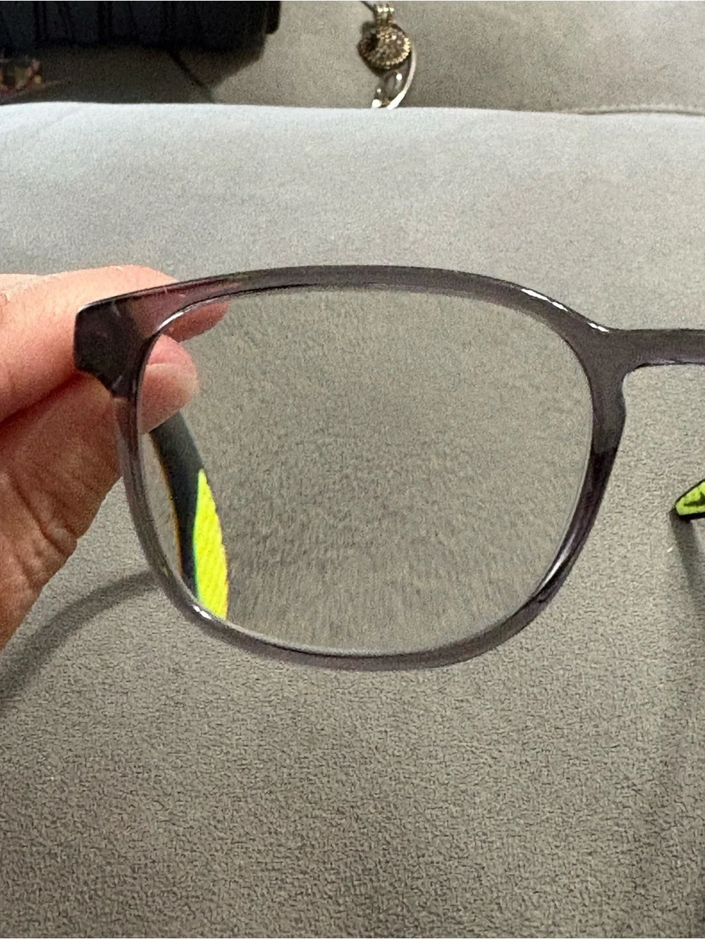 Nike Eyeglasses Frames Only, NIKE 7171 027 51-20-145 Gray Translucent Lime Green